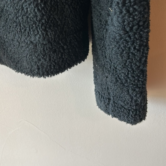 BANANA REPUBLIC black teddy bomber jacket - Picture 4 of 5